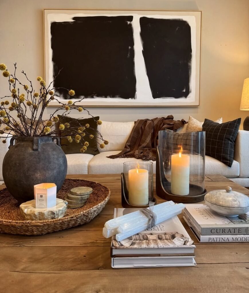 candle on table decor